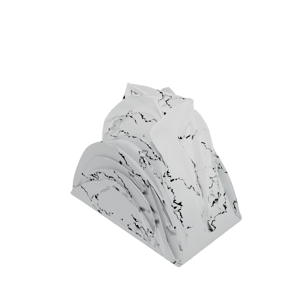 Low-Poly Rustic Wave-Form Napkin Holder