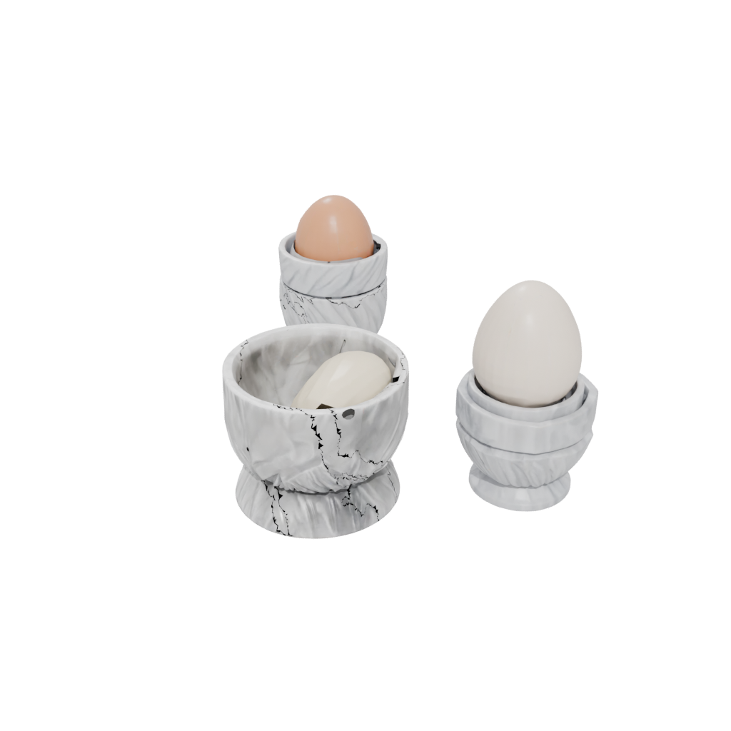 Marble Deco Egg Cup Set