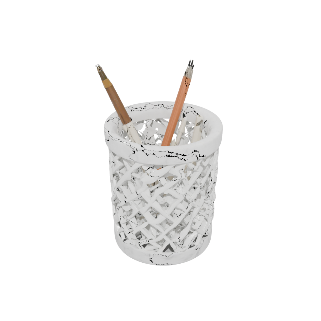 Marble Deco Lattice Pencil Cup
