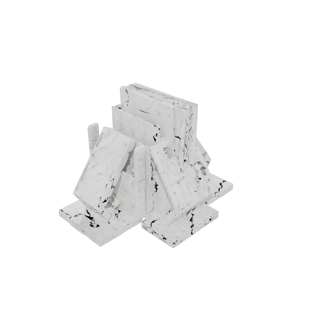 Marble Deco Low-Poly Bookend Pair