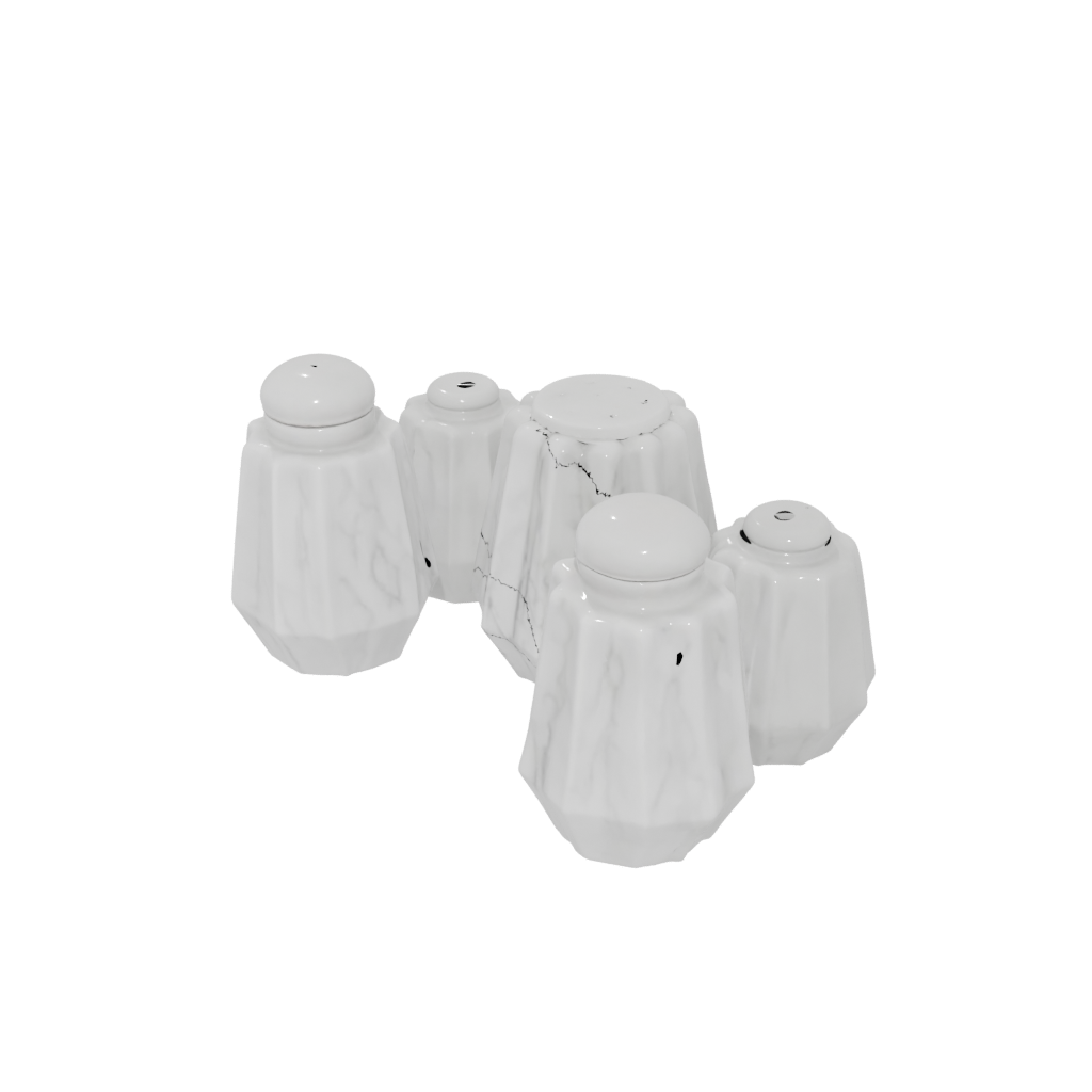Marble Deco Salt And Pepper Cellar Pair