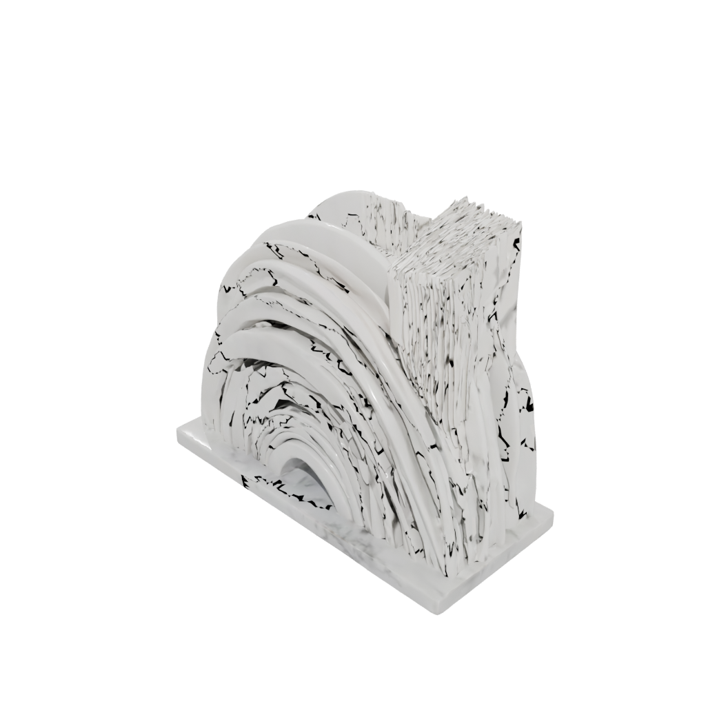 Marble Deco Wave-Form Napkin Holder