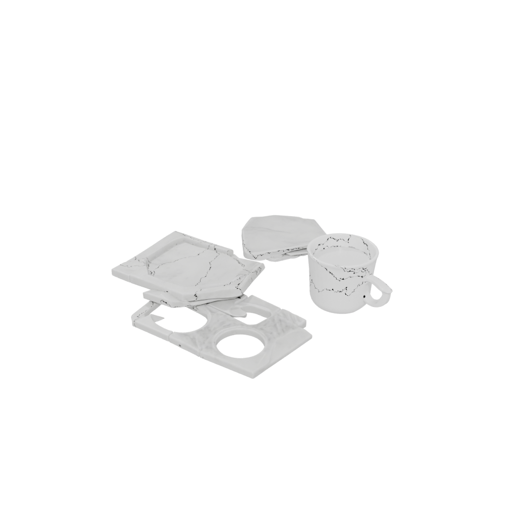Marble Geometric Coaster Set Holder