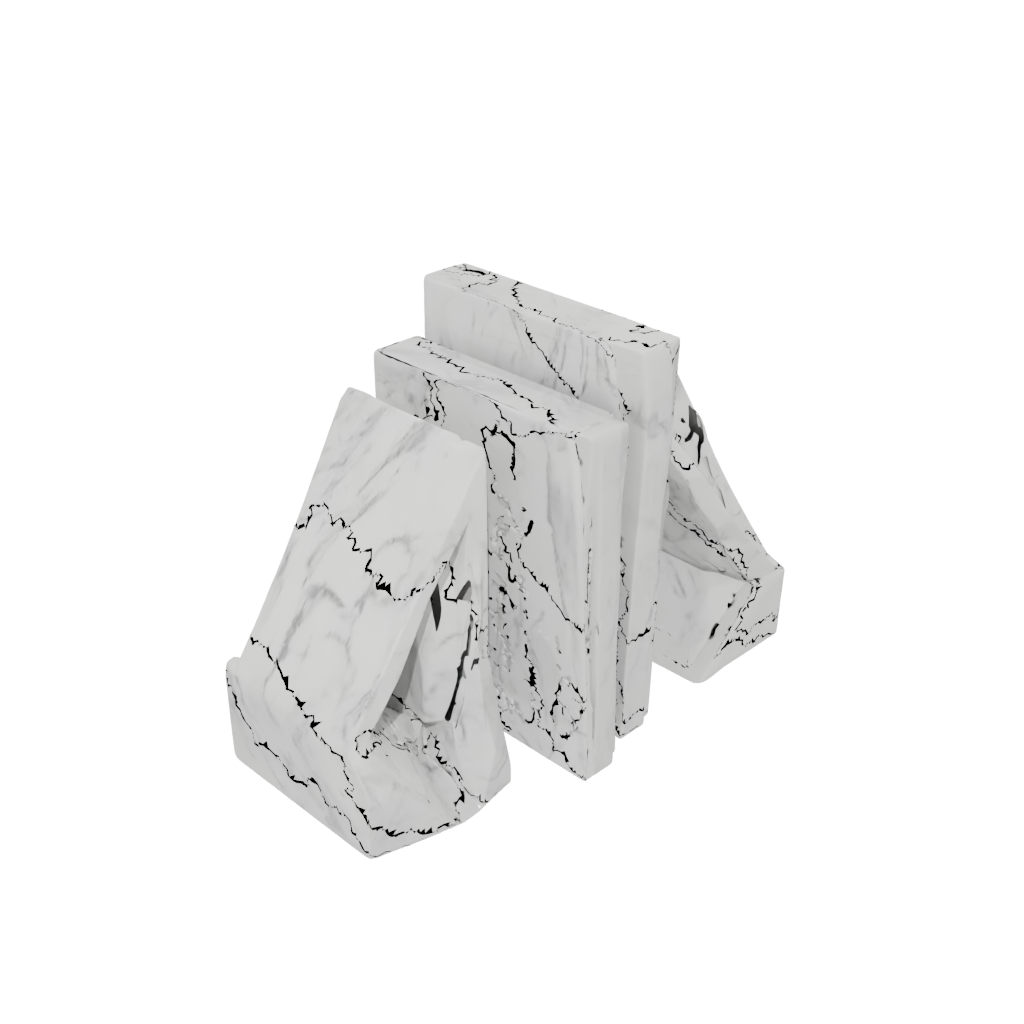Marble Geometric Geometric Bookends