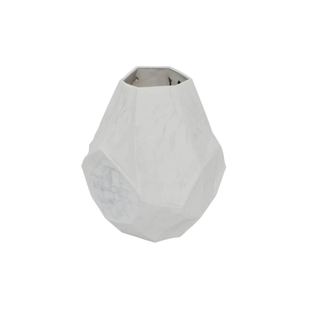 Marble Geometric Geometric Faceted Vase