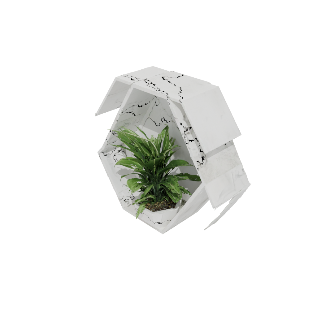 Marble Geometric Hexagon Wall Planter