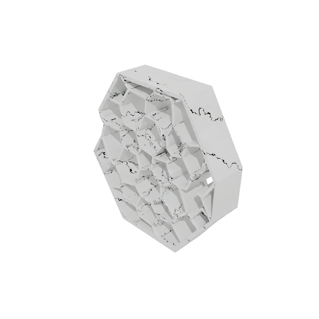 Marble Geometric Honeycomb Shelf Module