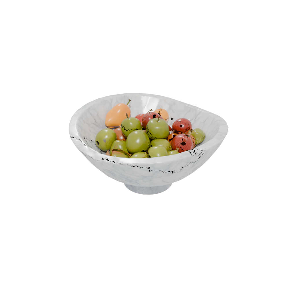 Marble Geometric Sculptural Fruit Bowl