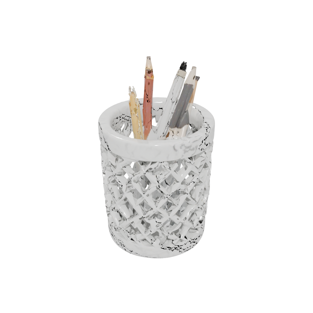 Marble Lattice Pencil Cup — home decor 3D print model, STL