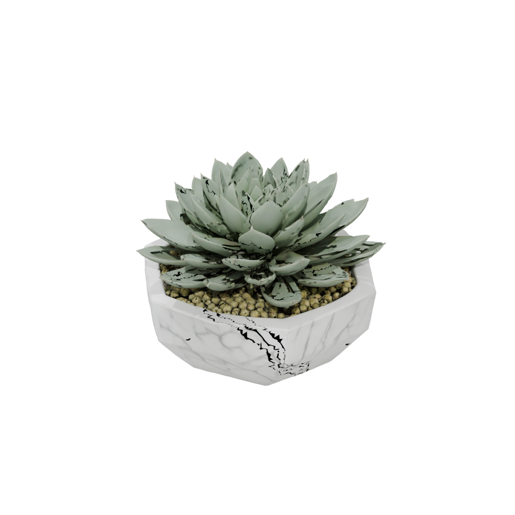 Marble Modern Succulent Planter — home decor 3D print model, STL