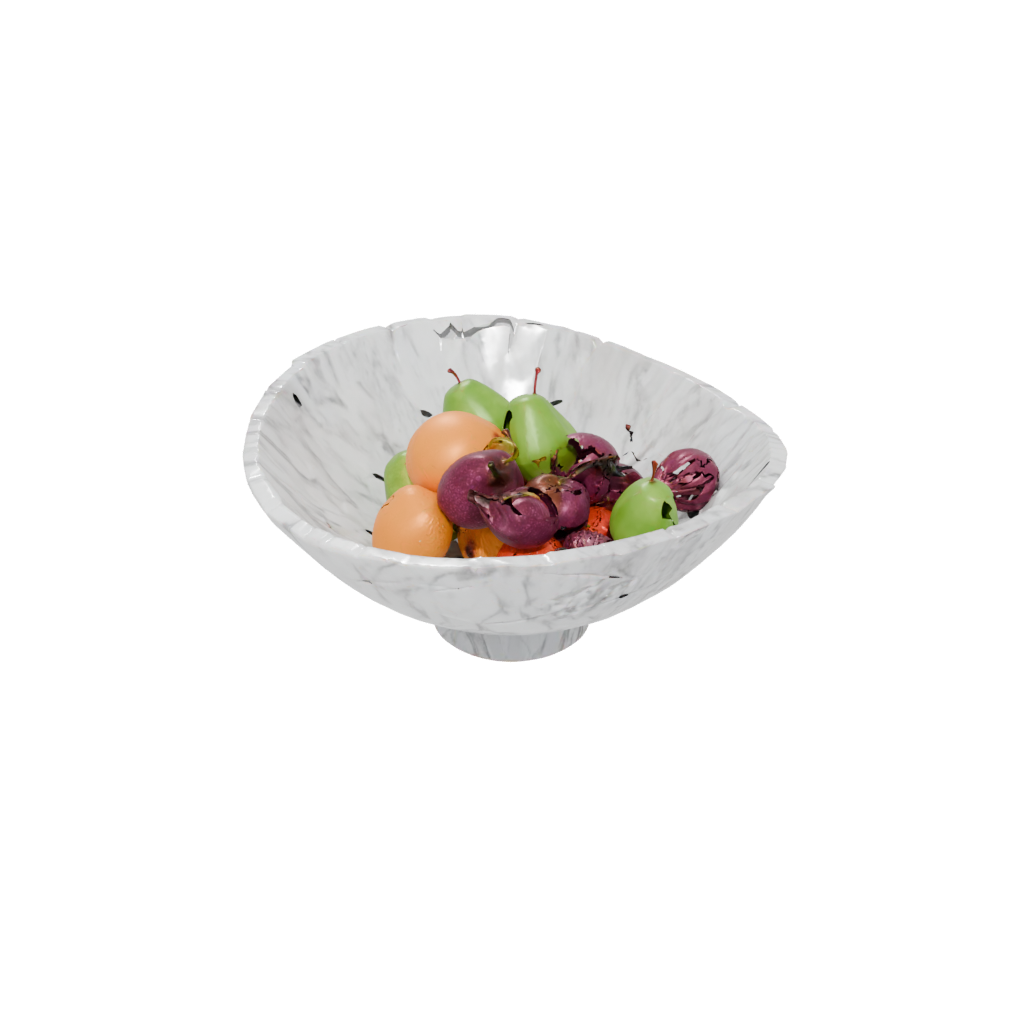 Marble Sculptural Fruit Bowl — home decor 3D print model, STL