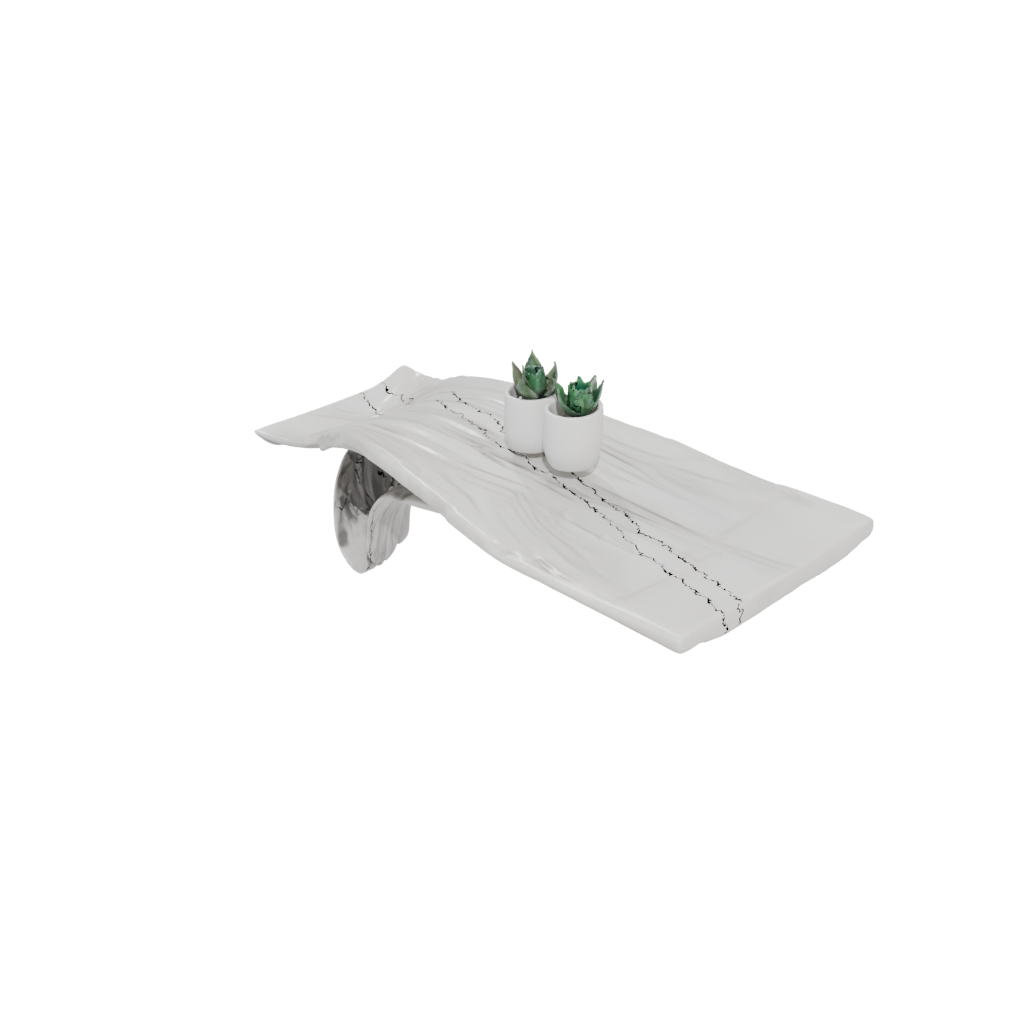 Marble Organic Floating Shelf Bracket