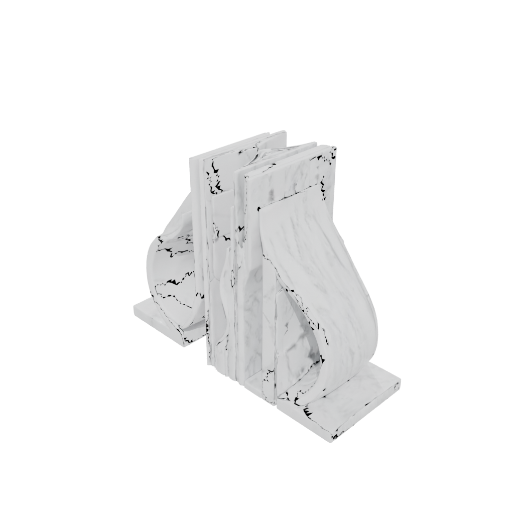 Marble Organic Geometric Bookends