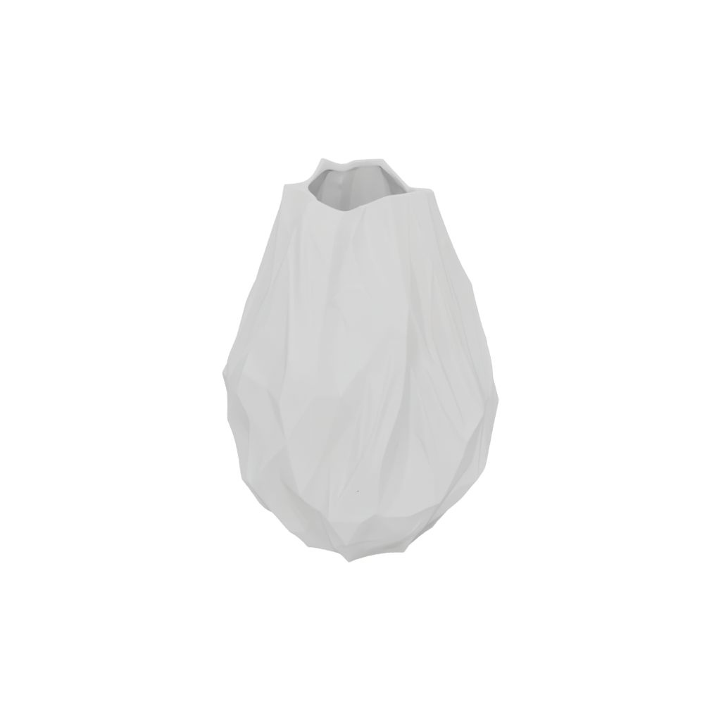 Marble Organic Geometric Faceted Vase