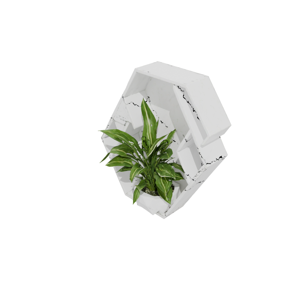 Marble Organic Hexagon Wall Planter