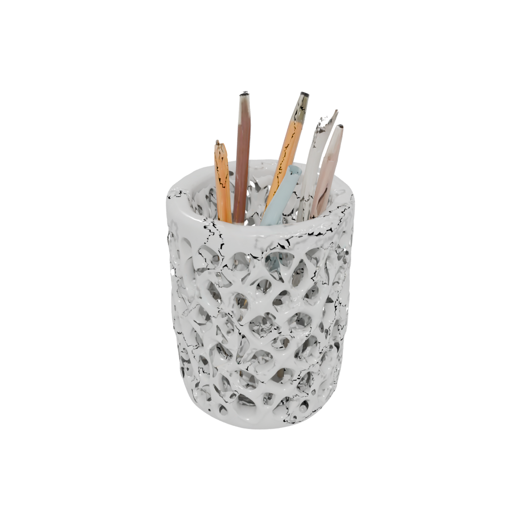Marble Organic Lattice Pencil Cup