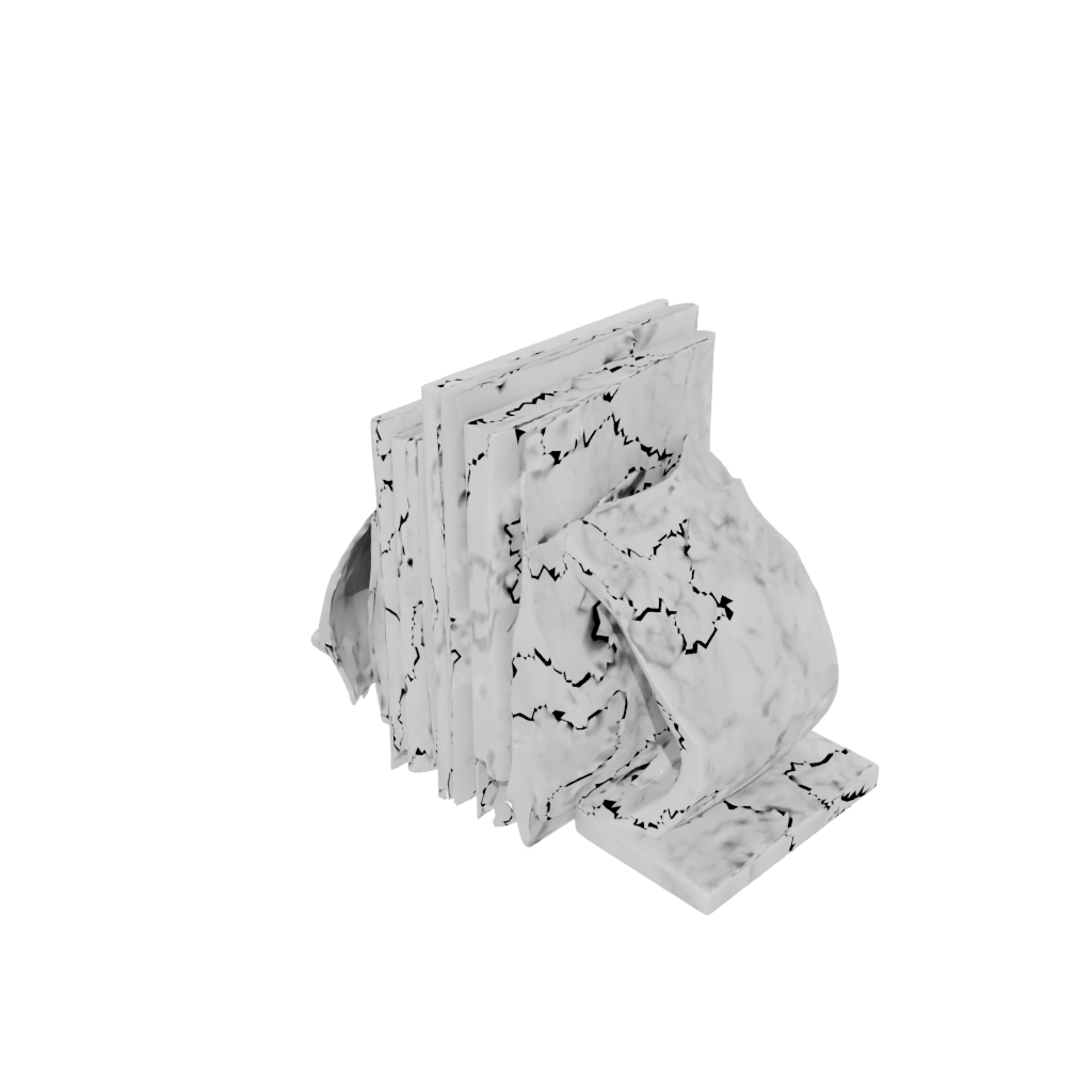Marble Organic Low-Poly Bookend Pair