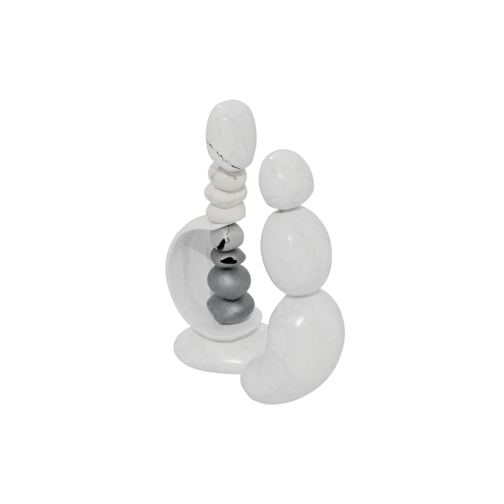 Marble Organic Pebble Stacking Sculpture