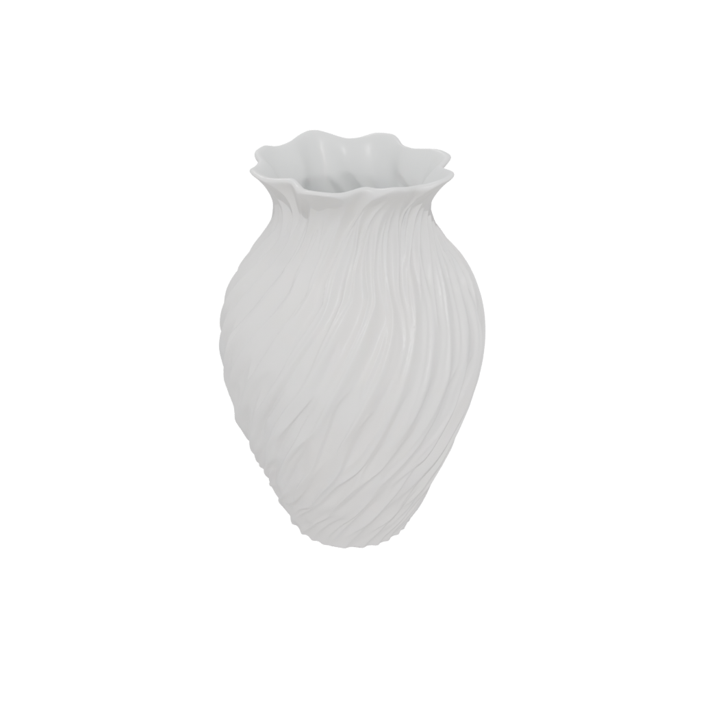 Marble Organic Vase With Twisted Ribs
