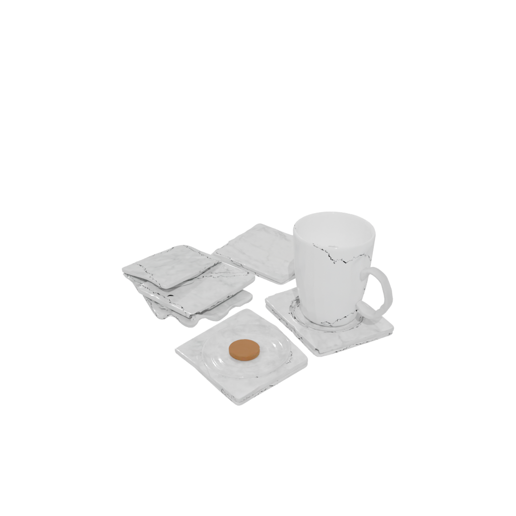 Marble Rustic Coaster Set Holder