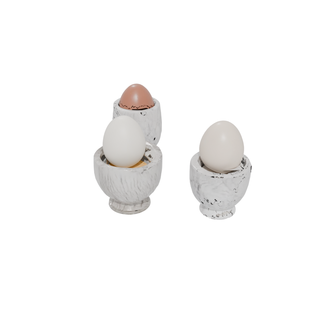 Marble Rustic Egg Cup Set — home decor 3D print model, STL