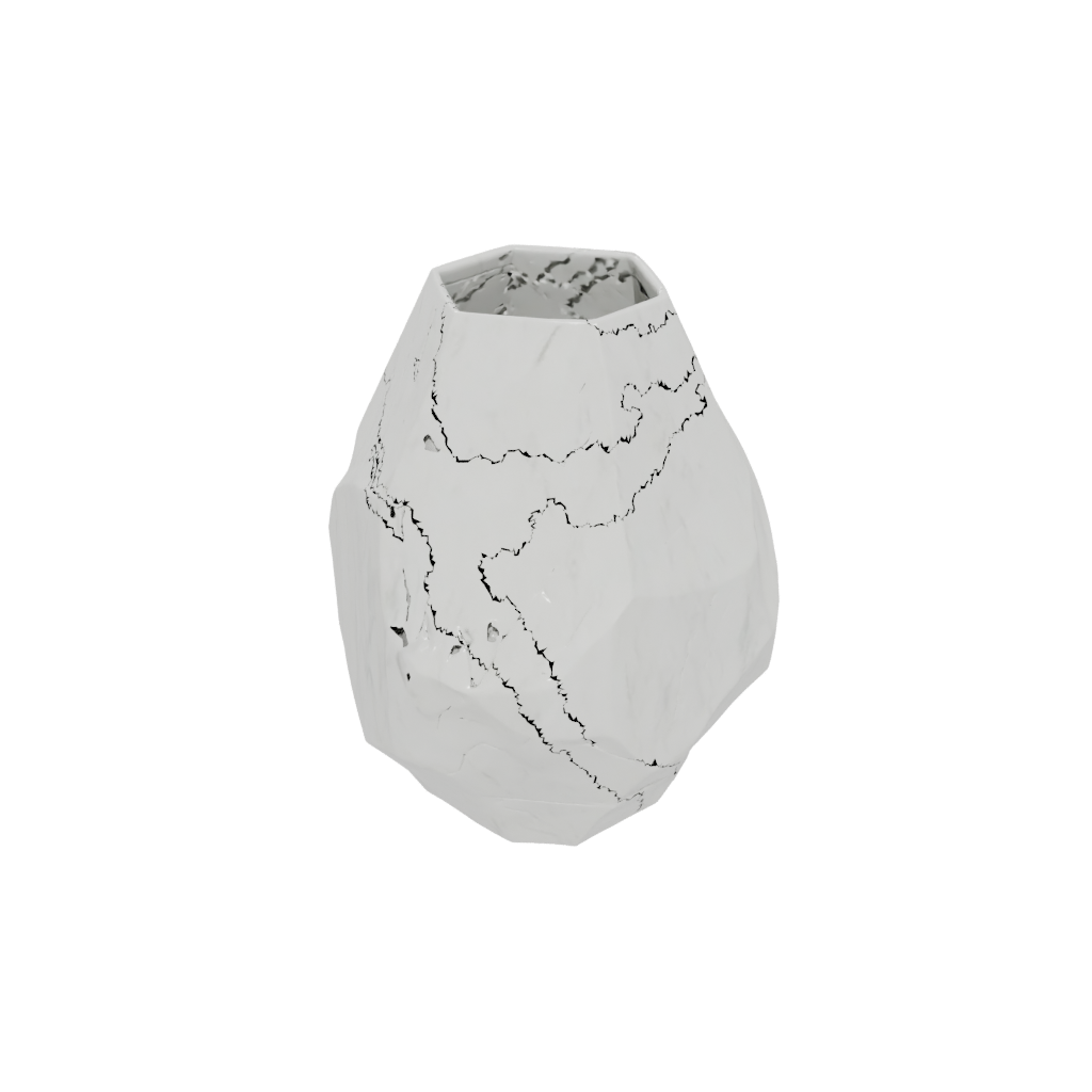 Marble Rustic Geometric Faceted Vase