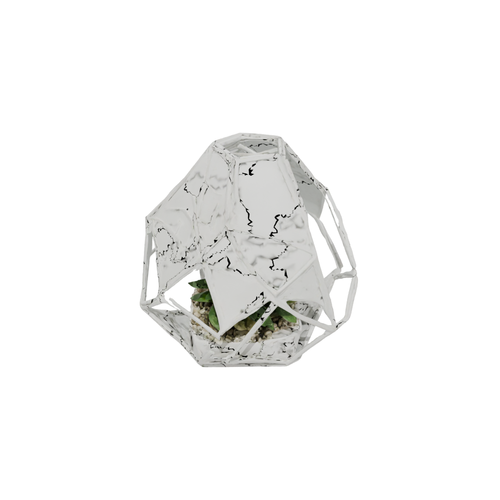 Marble Rustic Geometric Terrarium Frame — home decor 3D print model, STL