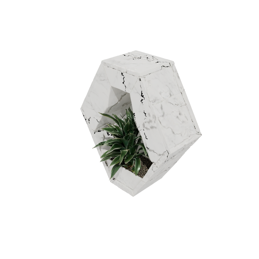Marble Rustic Hexagon Wall Planter