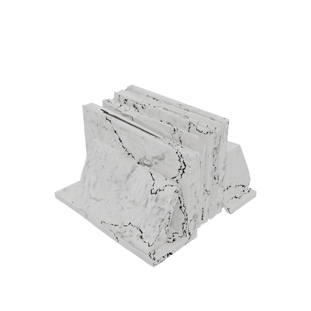 Marble Rustic Low-Poly Bookend Pair