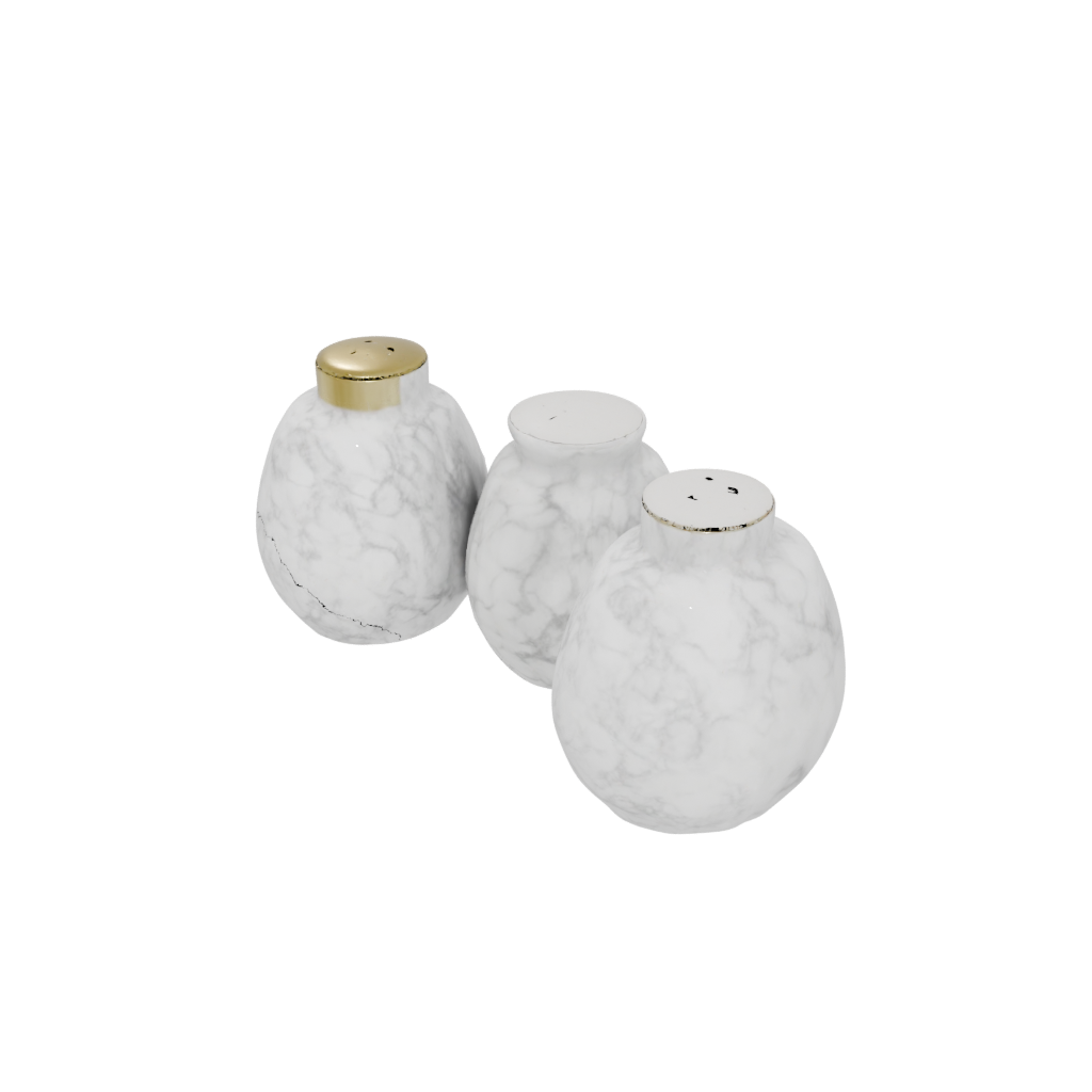 Marble Rustic Salt And Pepper Cellar Pair — home decor 3D print model, STL