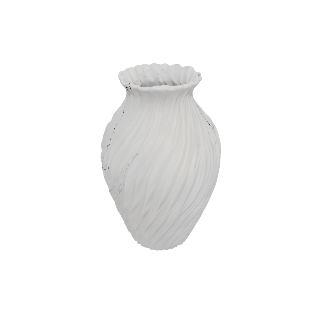 Marble Rustic Vase With Twisted Ribs