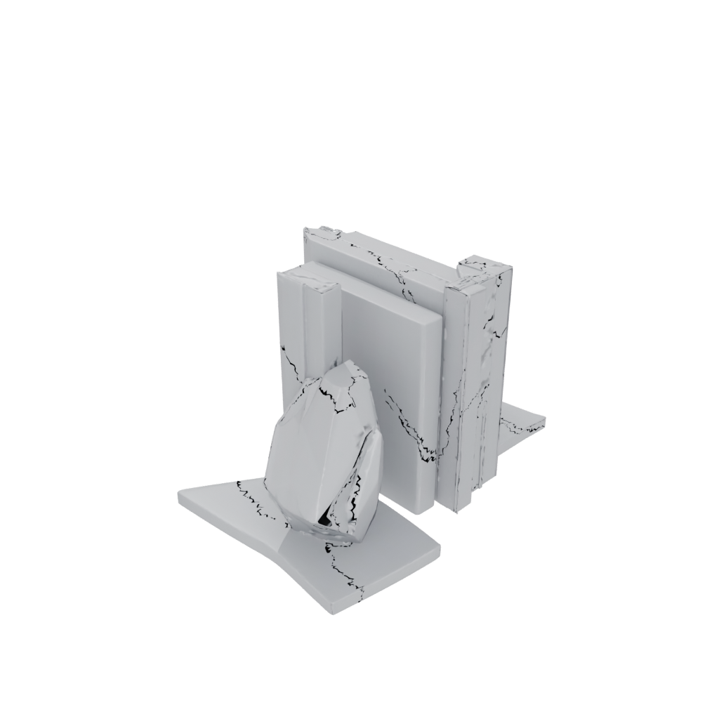 Mini Geometric Low-Poly Bookend Pair