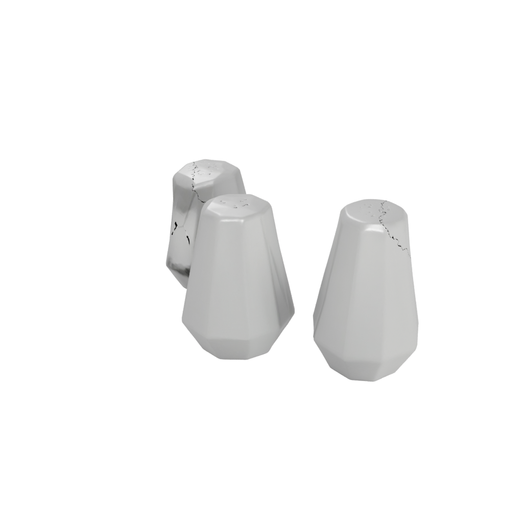 Mini Geometric Salt And Pepper Cellar Pair