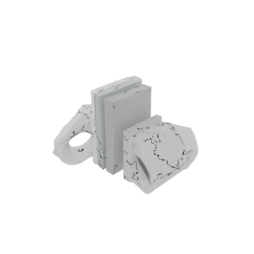 Mini Organic Low-Poly Bookend Pair