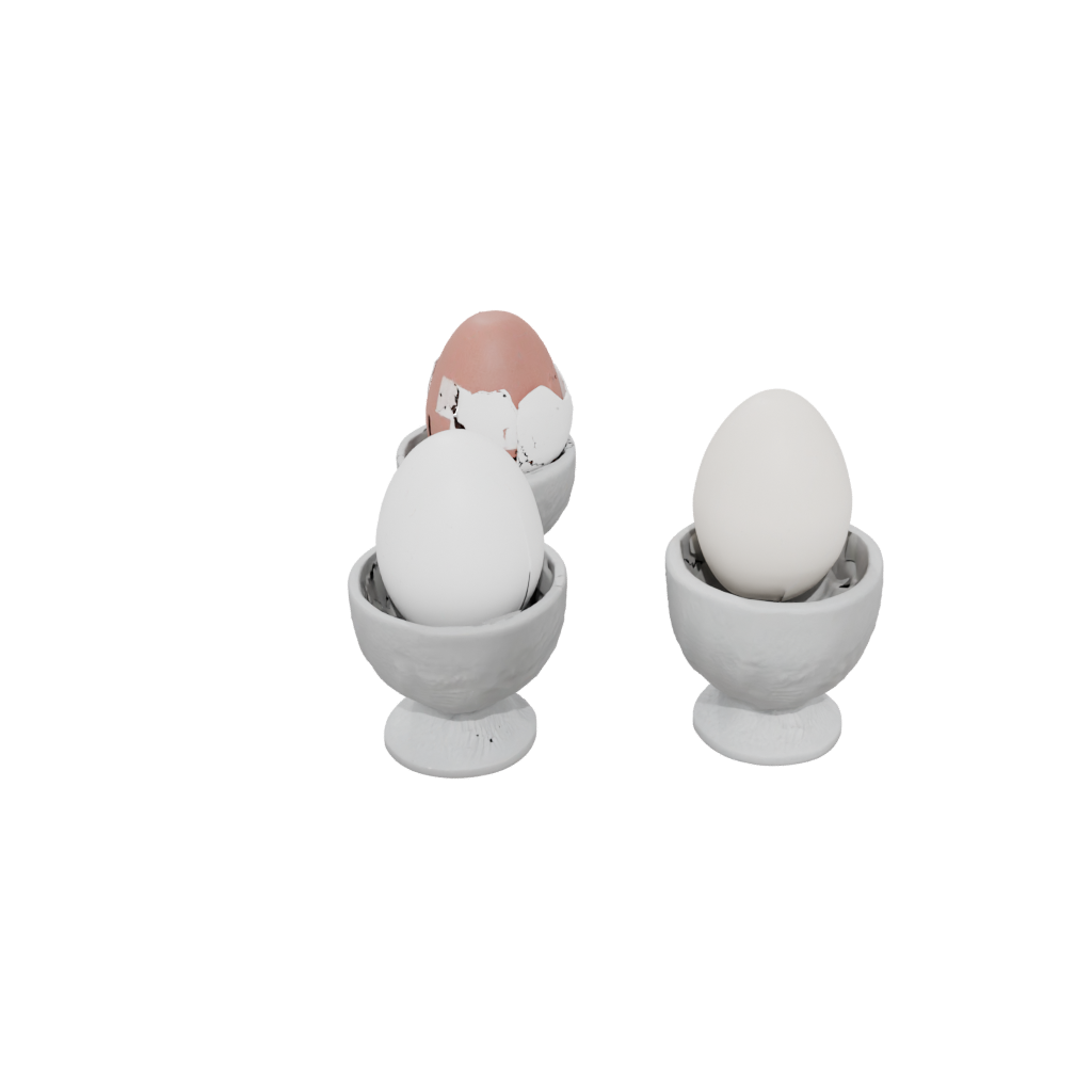 Mini Rustic Egg Cup Set — home decor 3D print model, STL