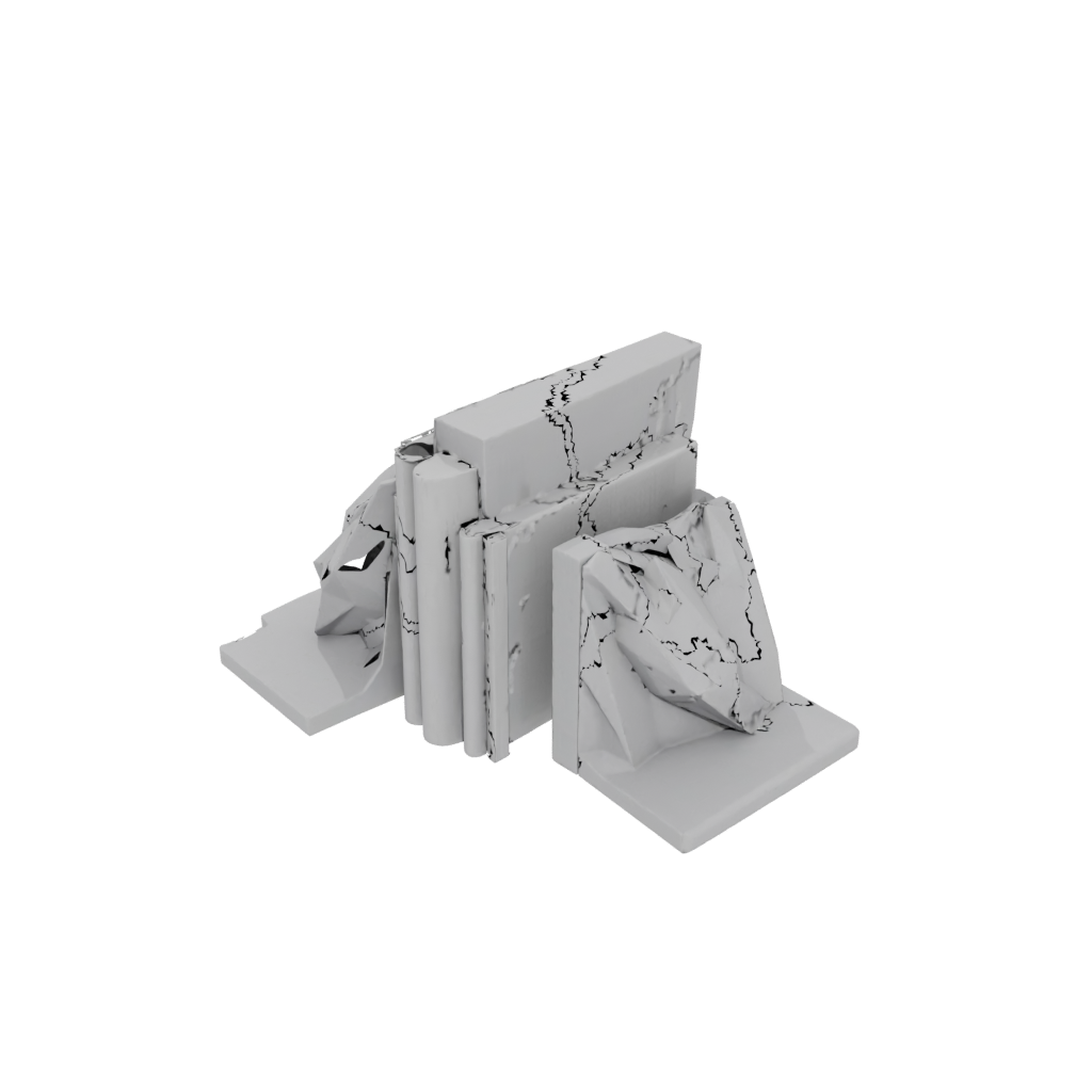 Mini Rustic Low-Poly Bookend Pair