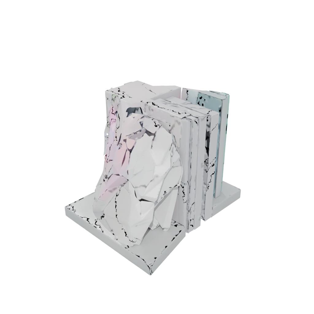 Neon Deco Low-Poly Bookend Pair