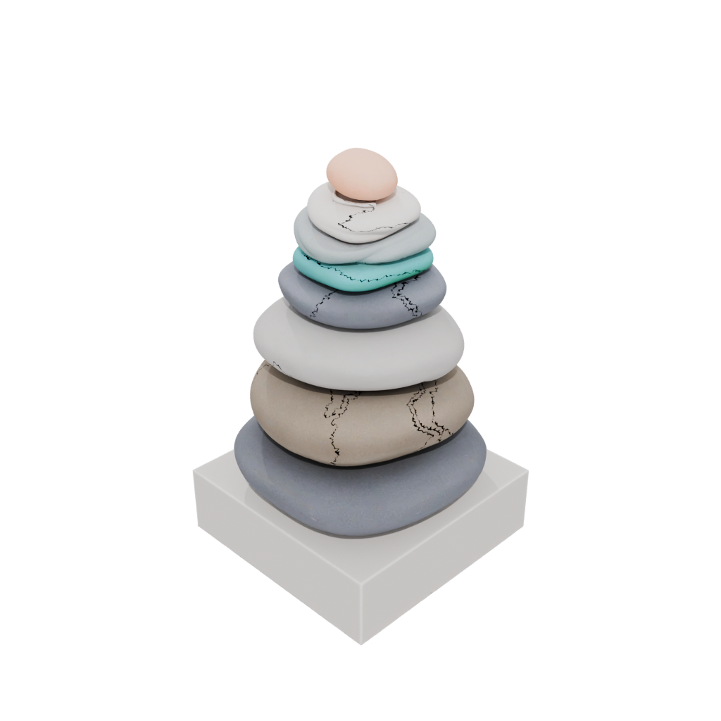 Neon Deco Pebble Stacking Sculpture