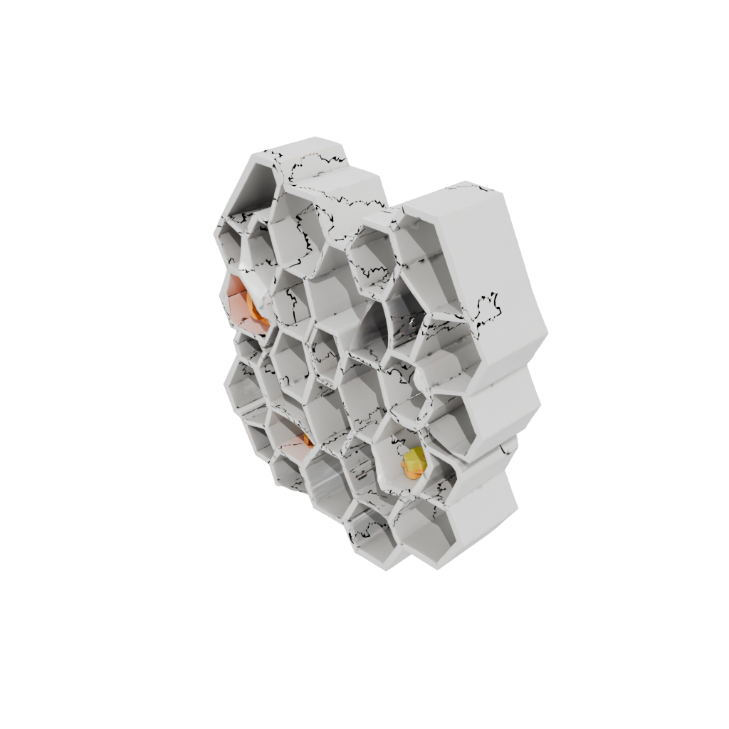 Neon Geometric Honeycomb Shelf Module