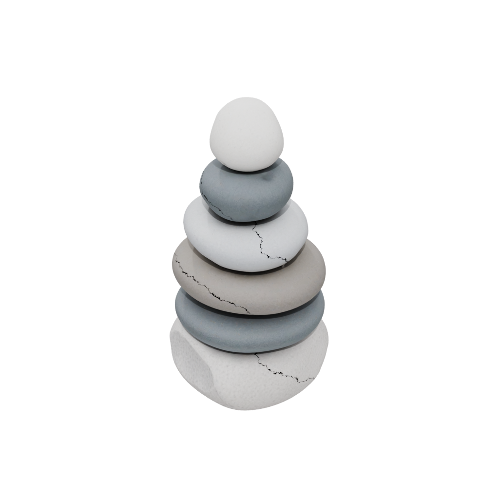 Neon Pebble Stacking Sculpture