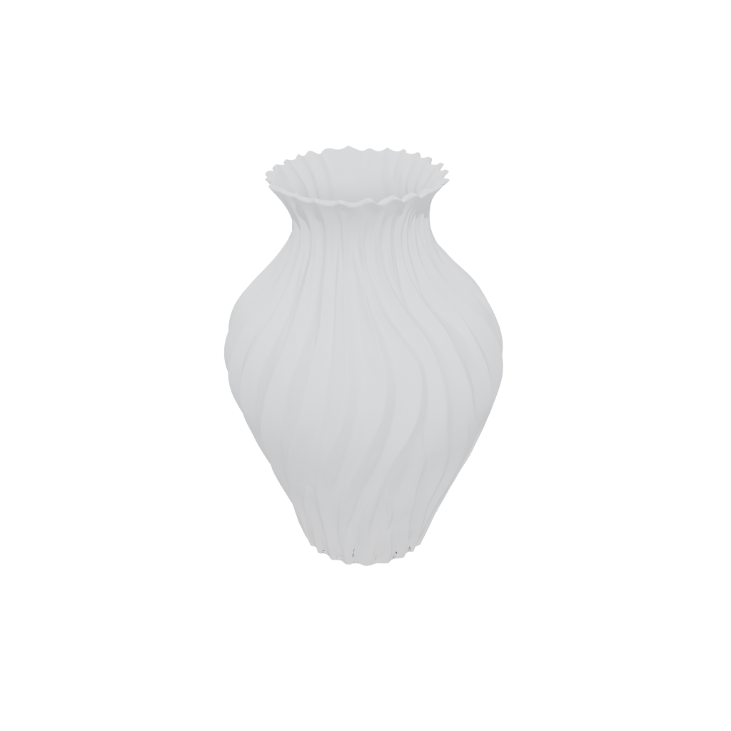 Neon Vase With Twisted Ribs