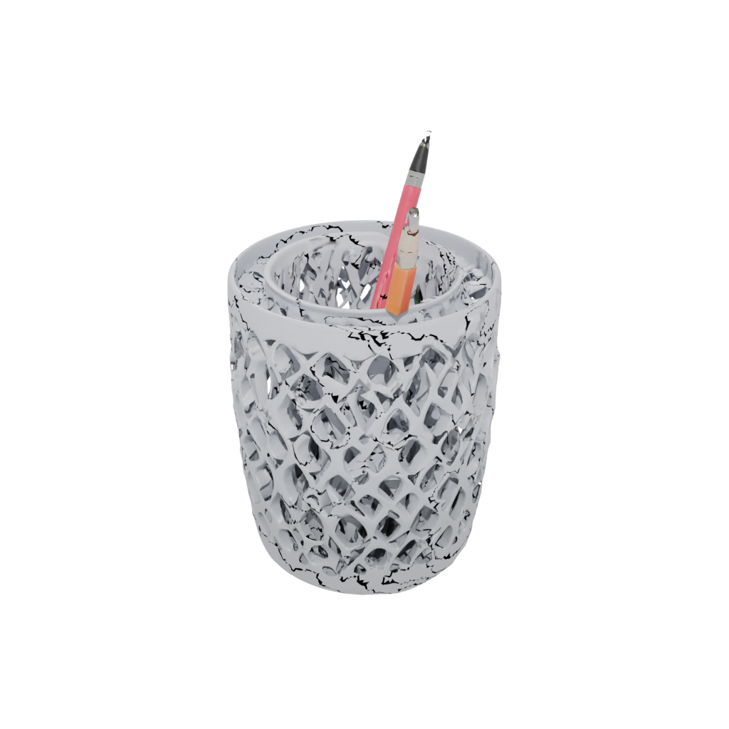 Neon Organic Lattice Pencil Cup