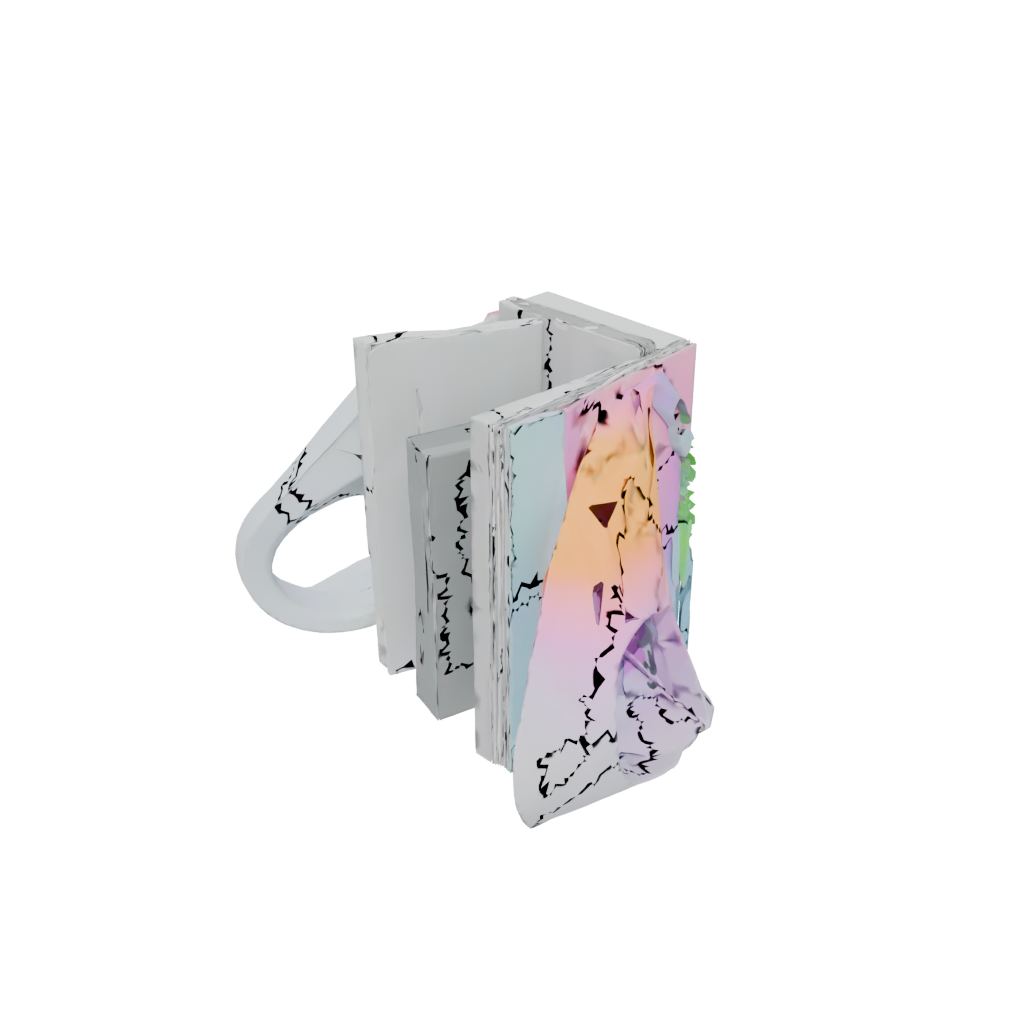 Neon Organic Low-Poly Bookend Pair
