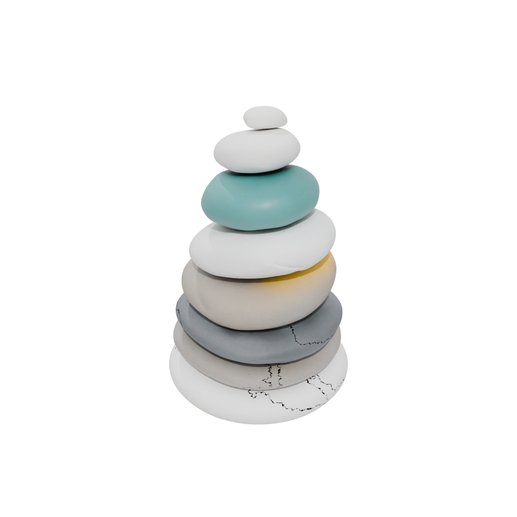 Neon Organic Pebble Stacking Sculpture