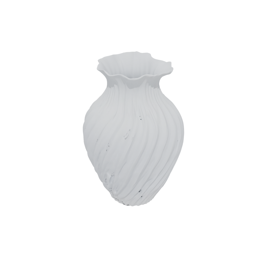 Neon Organic Vase With Twisted Ribs