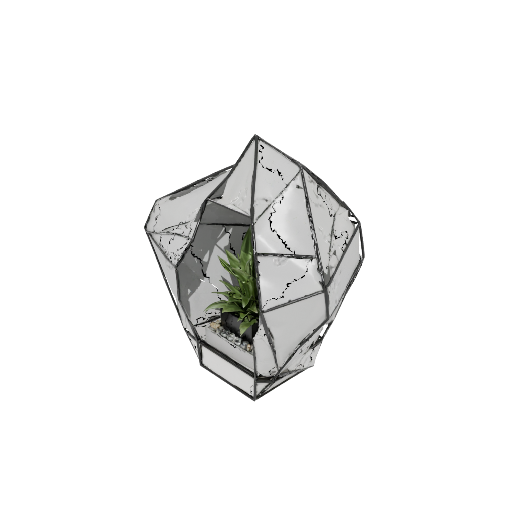 Obsidian Deco Geometric Terrarium Frame