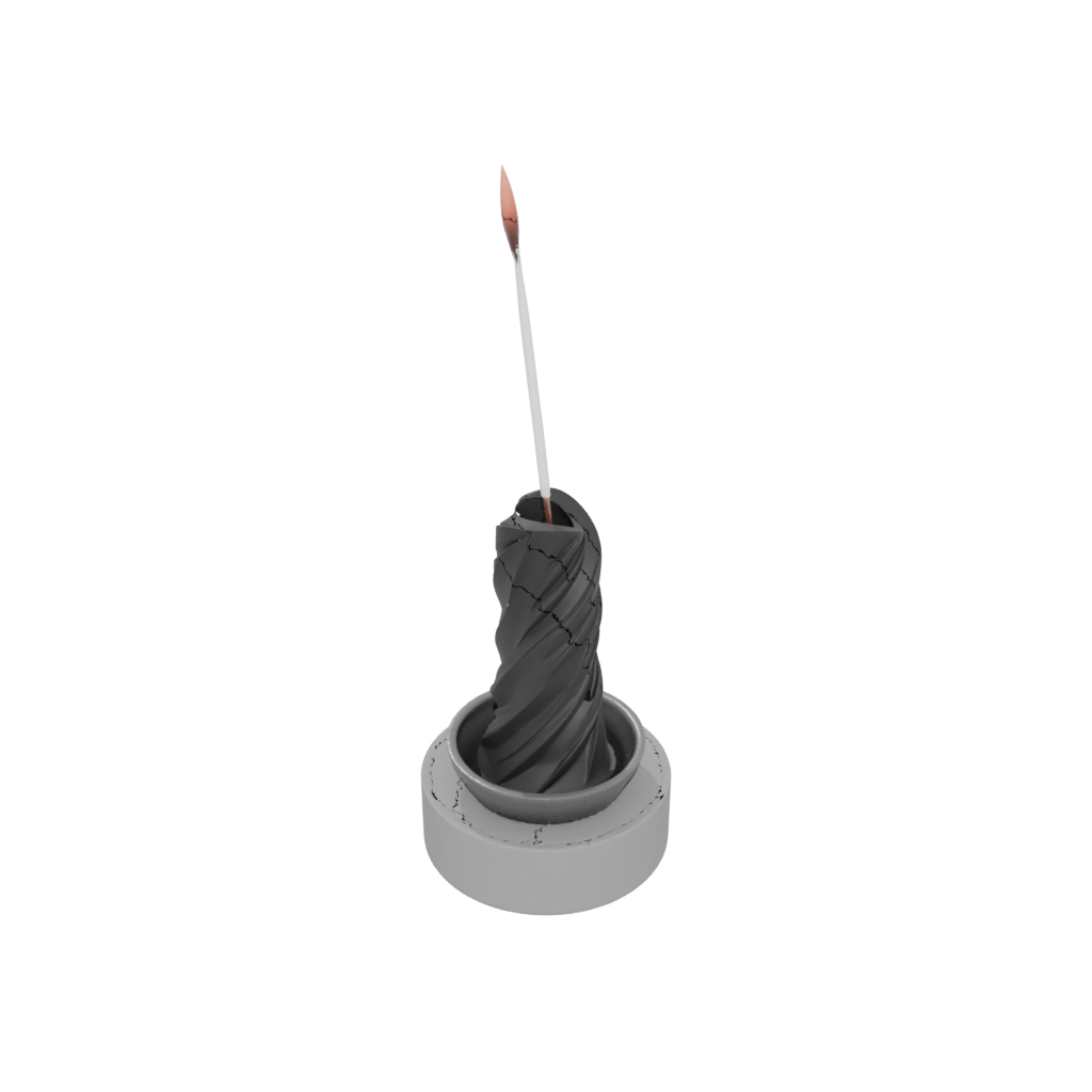 Obsidian Deco Incense Holder Spiral