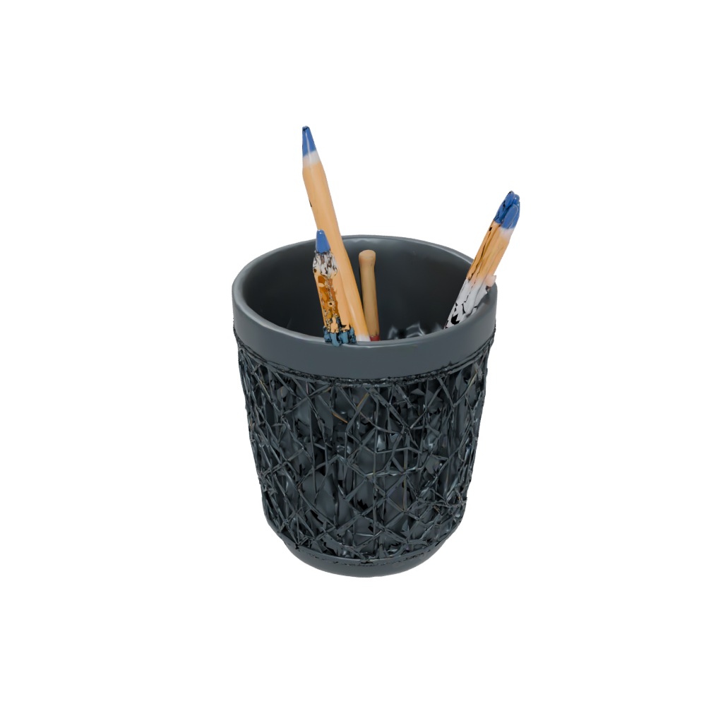 Obsidian Deco Lattice Pencil Cup