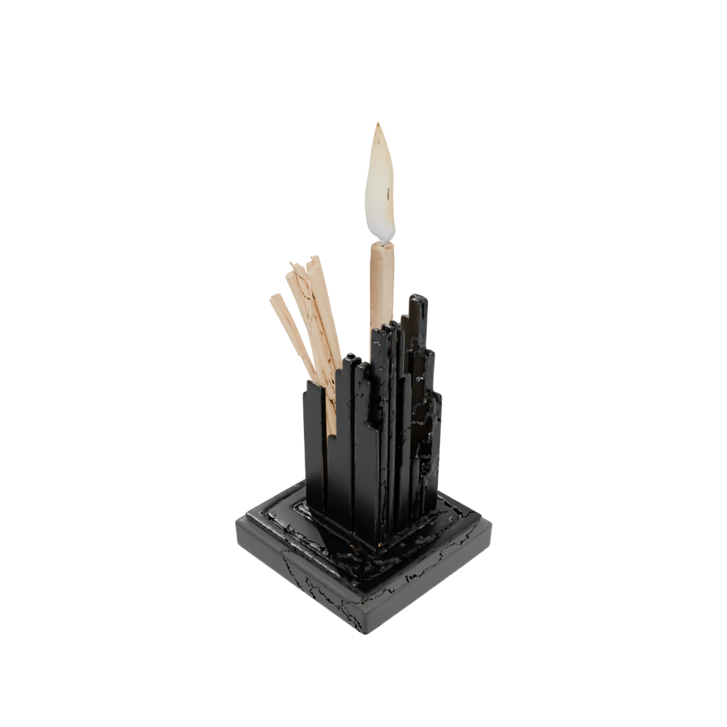 Obsidian Deco Matchstick Holder