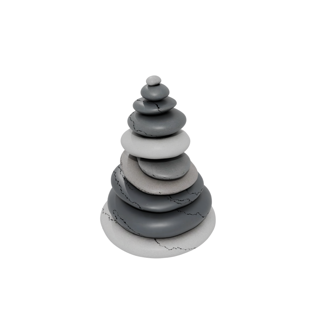 Obsidian Deco Pebble Stacking Sculpture